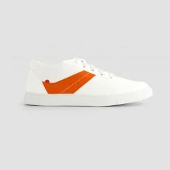 1083 SNEAKERS BASSES 903 Coton Bio Blanc/vermillon Unisexe