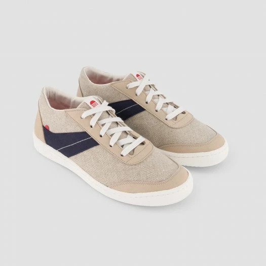 1083 SNEAKERS BASSES 903 Lin Microfibre Beige/bleu Unisexe 2 1083 SNEAKERS BASSES 903 Lin Microfibre Beige/bleu Unisexe – Image 2