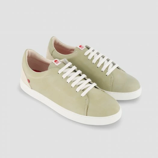 1083 SNEAKERS BASSES 912 Cuir Olive/beige Unisexe 2 1083 SNEAKERS BASSES 912 Cuir Olive/beige Unisexe – Image 2