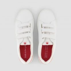 1083 SNEAKERS BASSES 913 Cuir Blanc/corail Unisexe -Default Template 1 913 roseirise vue dessus
