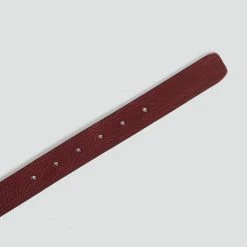 1083 CEINTURE BOUCLE CARROND 821 Cuir Bordeaux Unisexe