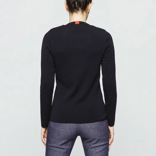 1083 PULL 671 SAINT JAMES Laine Merinos Bleu Marine/blanc Femme 3 1083 PULL 671 SAINT JAMES Laine Merinos Bleu Marine/blanc Femme – Image 3