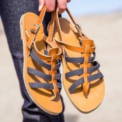 1083 SANDALES 925 Coton Bio Cuir Superdenim/camel Femme -Default Template 1 pe 21 169beige 258mam 925maxvincent 5