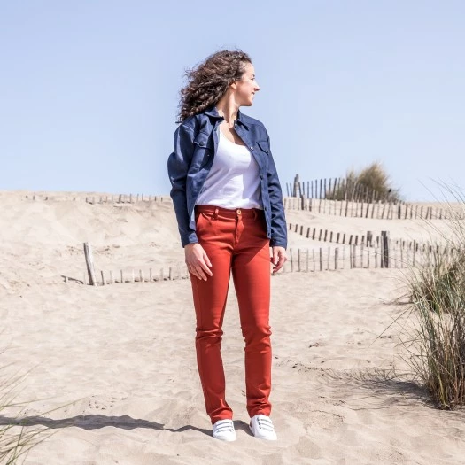 1083 CHINO SLIM 264 FUSELE Coton Bio Filidenim Flex Uni Terracotta Femme 9 1083 CHINO SLIM 264 FUSELE Coton Bio Filidenim Flex Uni Terracotta Femme – Image 9