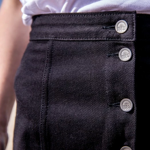 1083 JUPE EVASEE TRAPEZE 292 Taille Haute Coton Bio Denimoriginal Uni Noir 7 1083 JUPE EVASEE TRAPEZE 292 Taille Haute Coton Bio Denimoriginal Uni Noir – Image 7