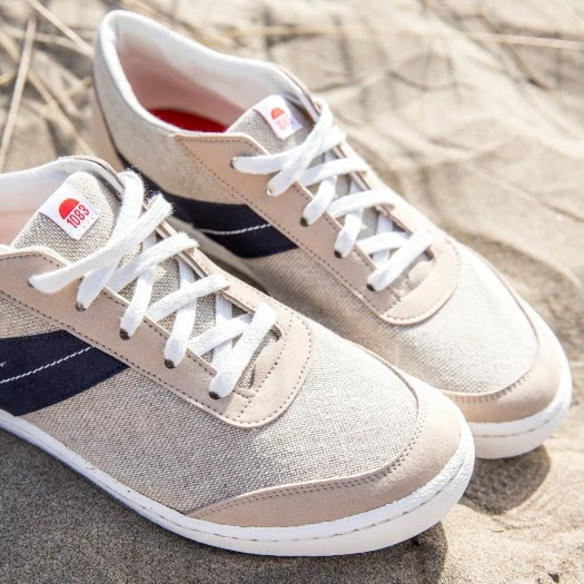 1083 SNEAKERS BASSES 903 Lin Microfibre Beige/bleu Unisexe 6 1083 SNEAKERS BASSES 903 Lin Microfibre Beige/bleu Unisexe – Image 6