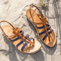 1083 SANDALES 925 Coton Bio Cuir Superdenim/camel Femme -Default Template 1 pe 21 chaussures 8