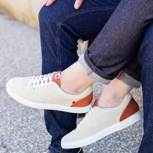 1083 SNEAKERS BASSES 912 Cuir Beige/terracotta Unisexe 7 1083 SNEAKERS BASSES 912 Cuir Beige/terracotta Unisexe – Image 7