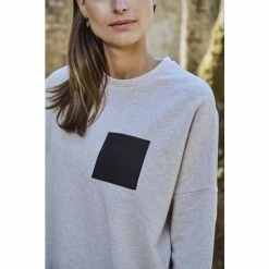 1083 SWEAT LARGE 651 LA GENTLE FACTORY Coton Recycle Beige Chine Femme -Default Template 1 shooting 1083 fw228547